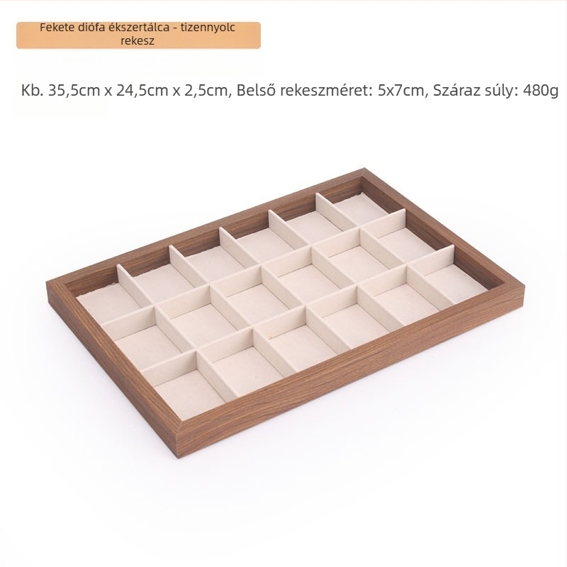 Ékszerkijelző doboz - mindent egyben, PVC, téglalap alakú, illesztési technika (egyszintes)
