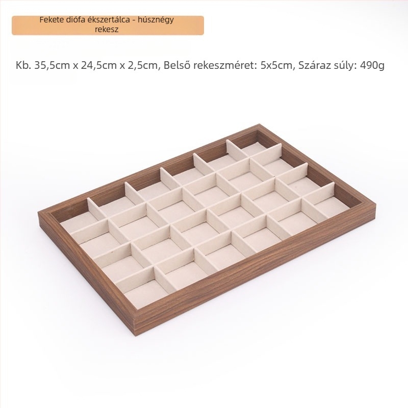 Ékszerkijelző doboz - mindent egyben, PVC, téglalap alakú, illesztési technika (egyszintes)