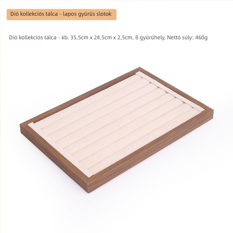Ékszerkijelző doboz - mindent egyben, PVC, téglalap alakú, illesztési technika (egyszintes)