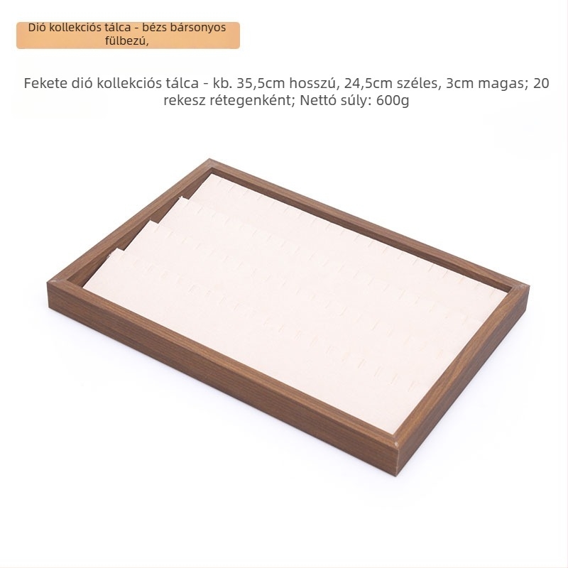 Ékszerkijelző doboz - mindent egyben, PVC, téglalap alakú, illesztési technika (egyszintes)