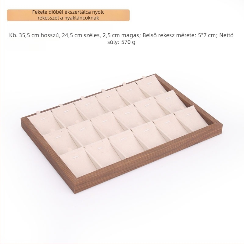 Ékszerkijelző doboz - mindent egyben, PVC, téglalap alakú, illesztési technika (egyszintes)