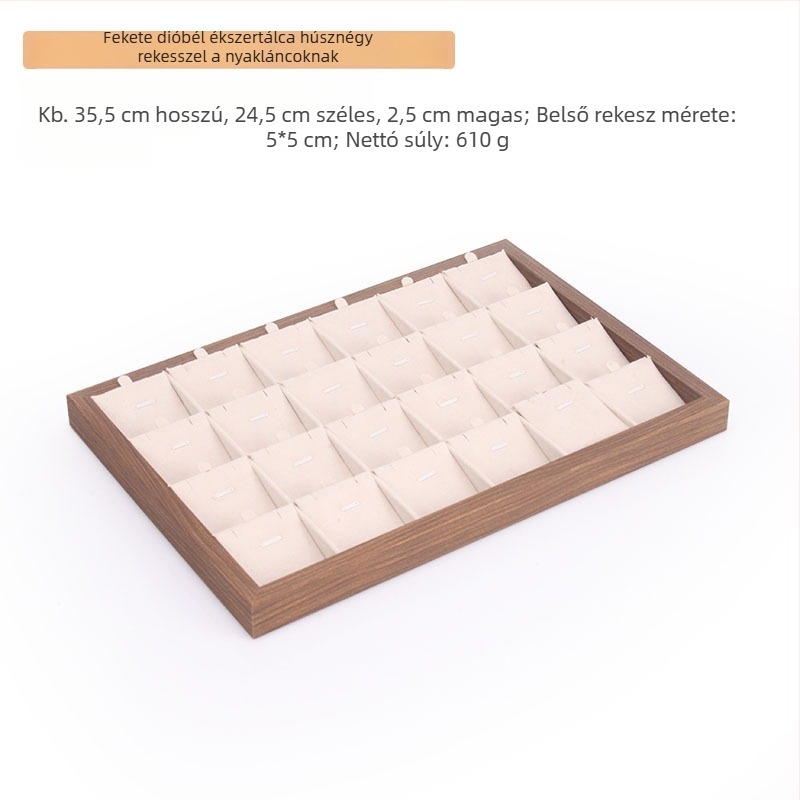 Ékszerkijelző doboz - mindent egyben, PVC, téglalap alakú, illesztési technika (egyszintes)