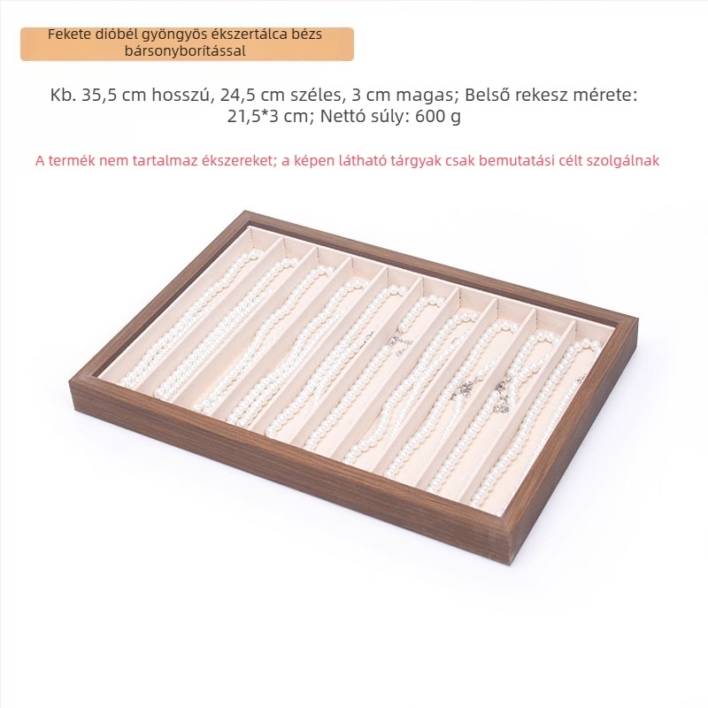 Ékszerkijelző doboz - mindent egyben, PVC, téglalap alakú, illesztési technika (egyszintes)