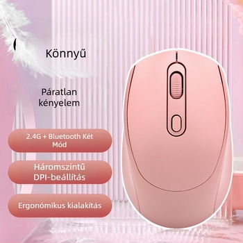 Tölthető kétüzemmódú vezeték nélküli egér, hangtalan működés, 1600 DPI, modell yy-01, 2.4G Bluetooth, kompatibil asztali számítógéppel és noteszgéppel