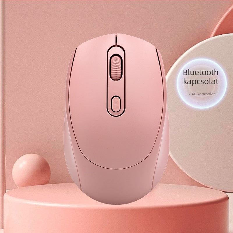 Tölthető kétüzemmódú vezeték nélküli egér, hangtalan működés, 1600 DPI, modell yy-01, 2.4G Bluetooth, kompatibil asztali számítógéppel és noteszgéppel