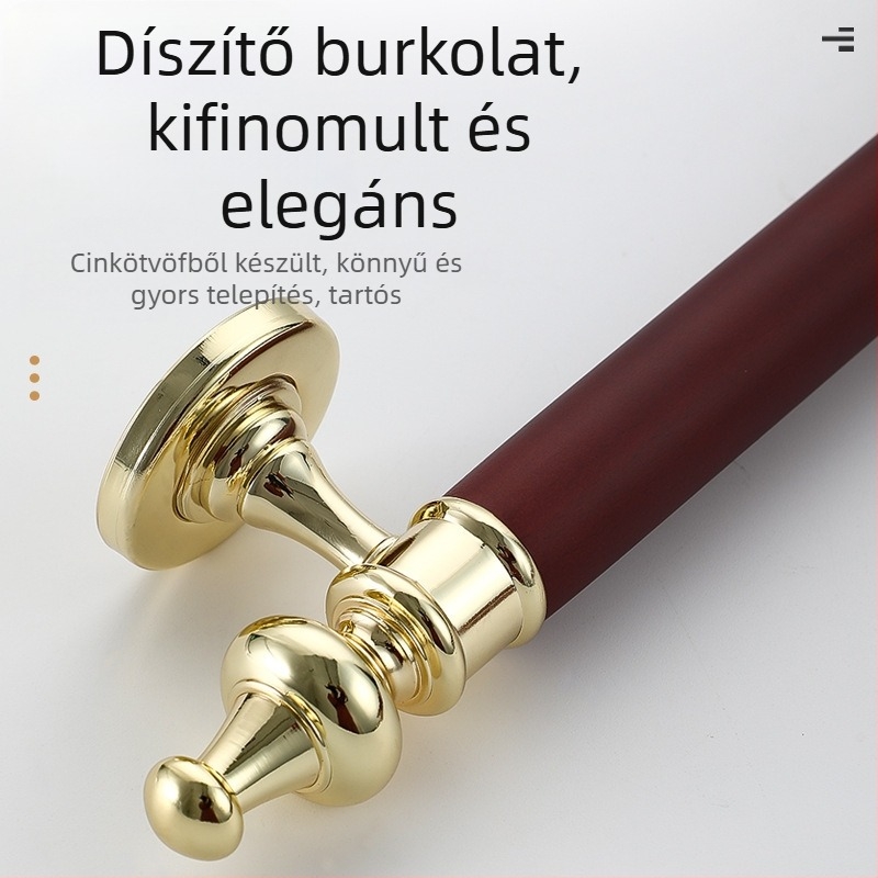 Csúszó ajtókhoz való ajtófogantyú – Nagy fogantyú, cinkötvözet + körtefa, Modell 001, polírozott felület, Modern minimalista stílus