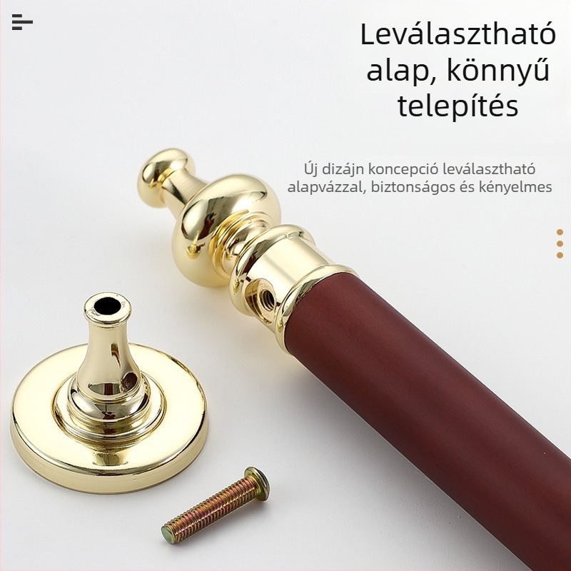 Csúszó ajtókhoz való ajtófogantyú – Nagy fogantyú, cinkötvözet + körtefa, Modell 001, polírozott felület, Modern minimalista stílus