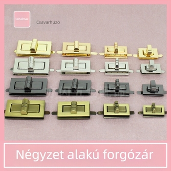 Táskazár készlet — Forgó zár, Négyzetes zár, Fém hardver, Zhuoyue