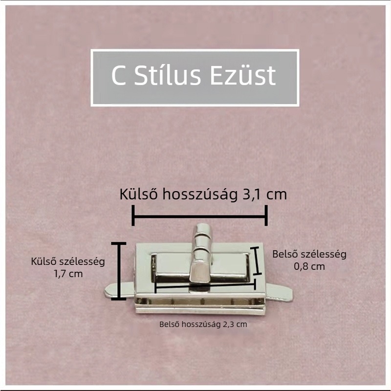 Táskazár készlet — Forgó zár, Négyzetes zár, Fém hardver, Zhuoyue