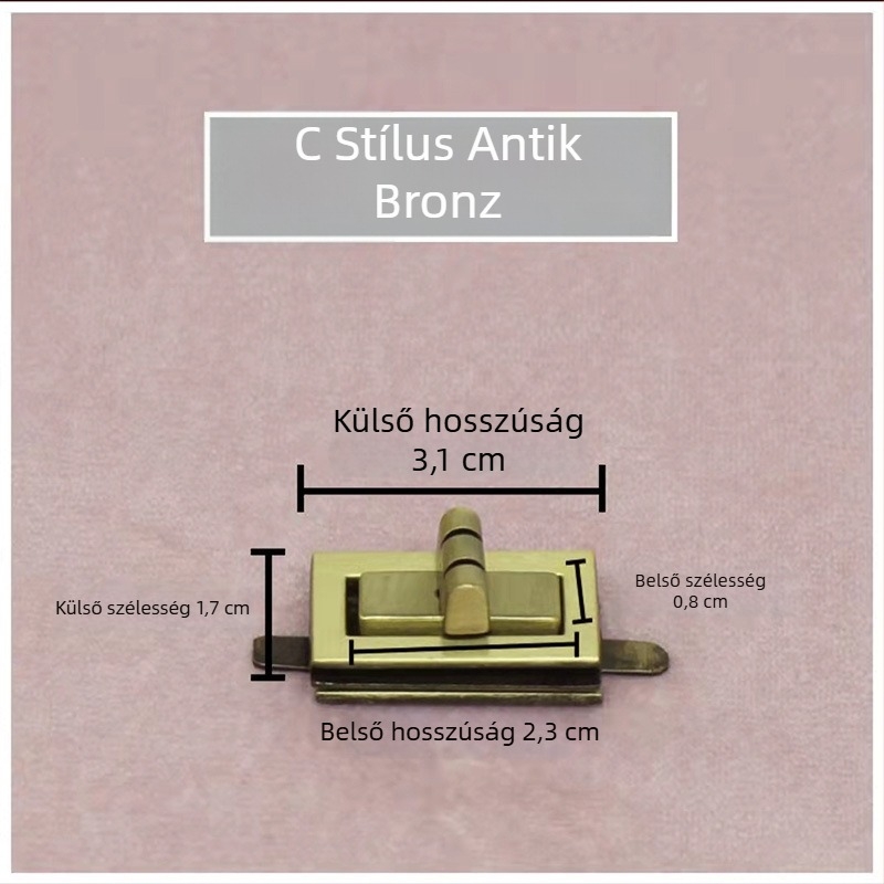 Táskazár készlet — Forgó zár, Négyzetes zár, Fém hardver, Zhuoyue