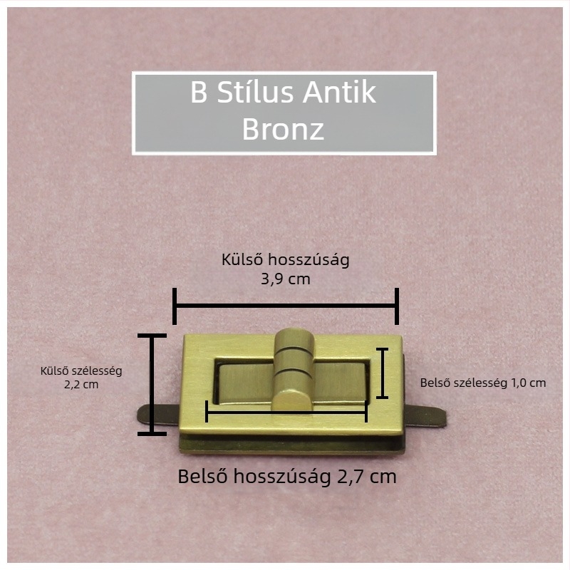 Táskazár készlet — Forgó zár, Négyzetes zár, Fém hardver, Zhuoyue