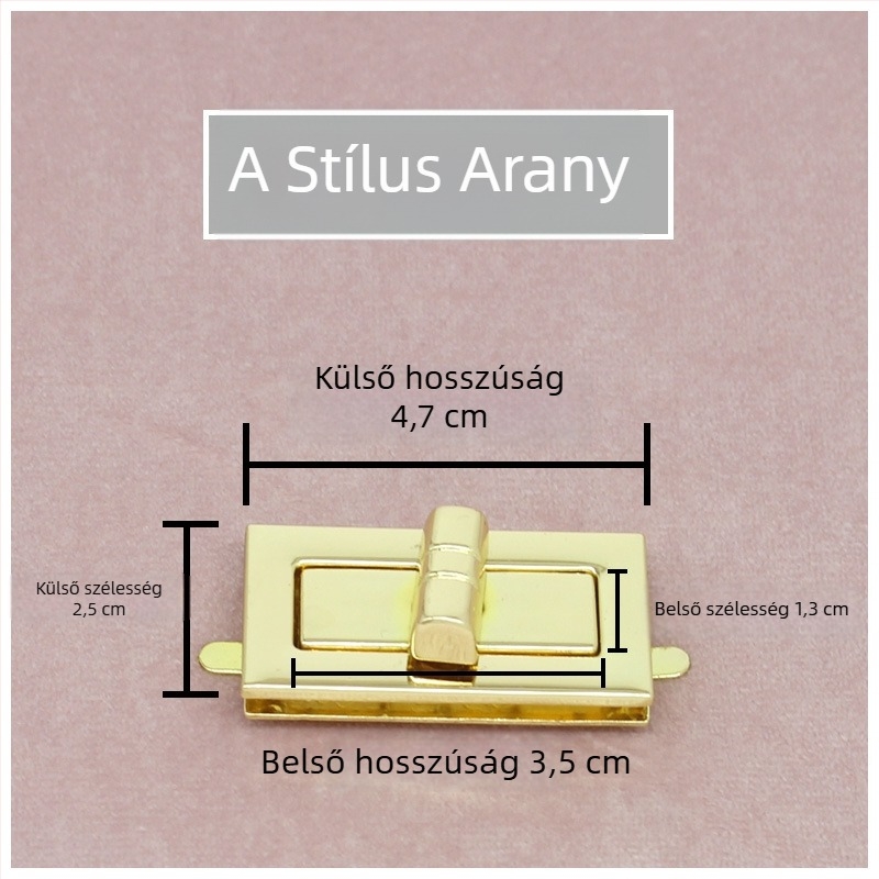 Táskazár készlet — Forgó zár, Négyzetes zár, Fém hardver, Zhuoyue