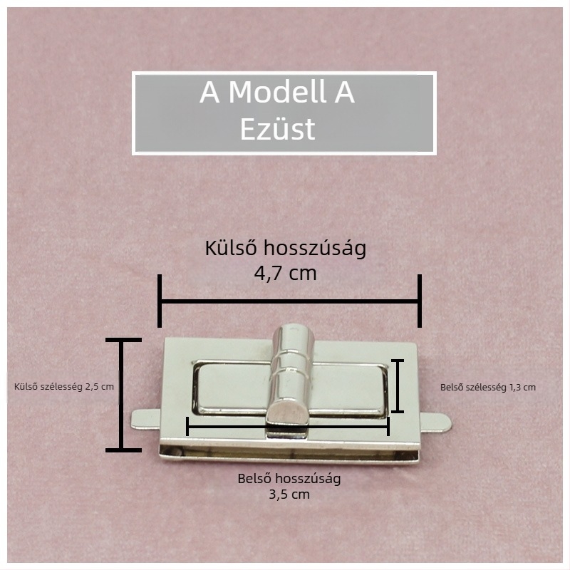Táskazár készlet — Forgó zár, Négyzetes zár, Fém hardver, Zhuoyue