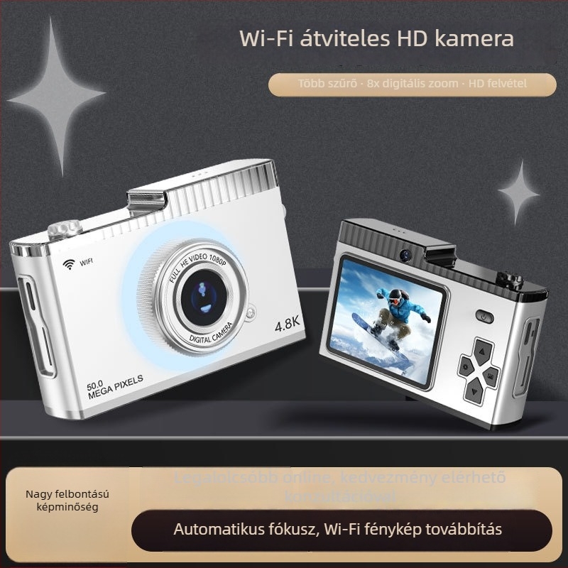 WiFi digitális kamera Y5, 24MP+, 8x optikai zoom, 2,4 hüvelykes LCD, képstabilizáció