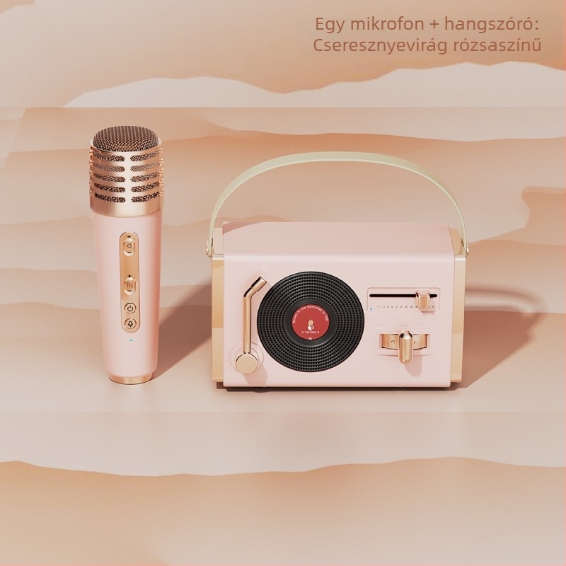 Retro Bluetooth hordozható hangszóró kültéri és beltéri használatra, Bluetooth 5.2, 5W kimenet, frekvencia-tartomány 100 Hz–20 kHz, SNR ≥70 dB, beépített akkumulátor