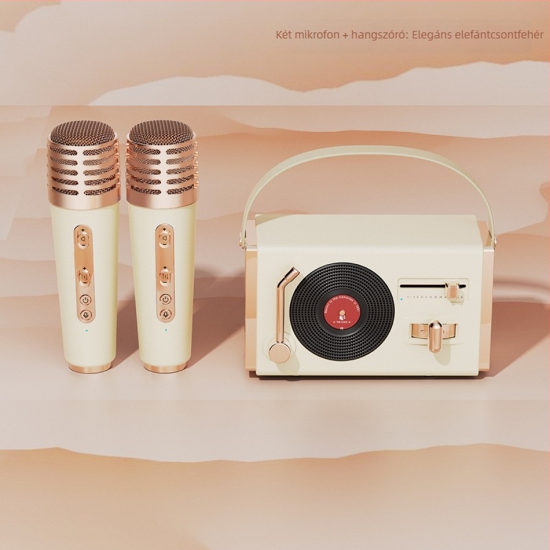 Retro Bluetooth hordozható hangszóró kültéri és beltéri használatra, Bluetooth 5.2, 5W kimenet, frekvencia-tartomány 100 Hz–20 kHz, SNR ≥70 dB, beépített akkumulátor