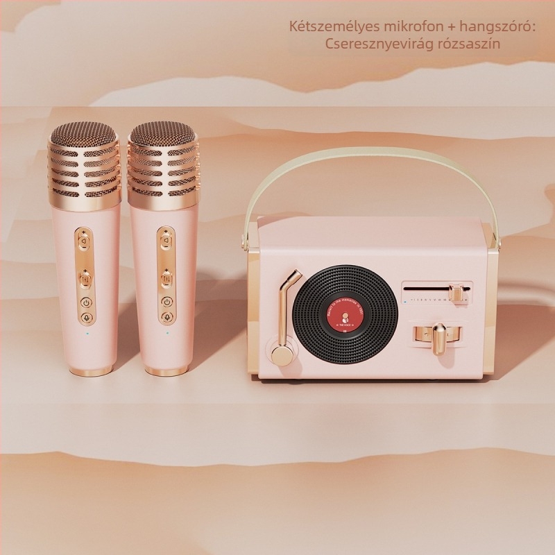 Retro Bluetooth hordozható hangszóró kültéri és beltéri használatra, Bluetooth 5.2, 5W kimenet, frekvencia-tartomány 100 Hz–20 kHz, SNR ≥70 dB, beépített akkumulátor