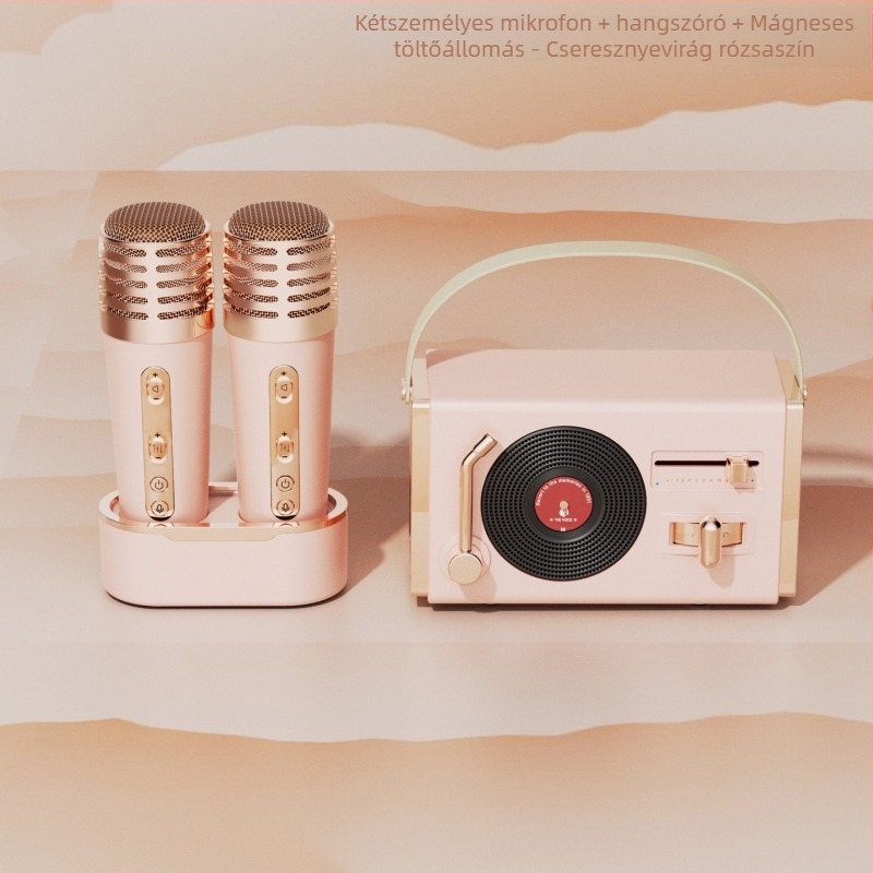 Retro Bluetooth hordozható hangszóró kültéri és beltéri használatra, Bluetooth 5.2, 5W kimenet, frekvencia-tartomány 100 Hz–20 kHz, SNR ≥70 dB, beépített akkumulátor