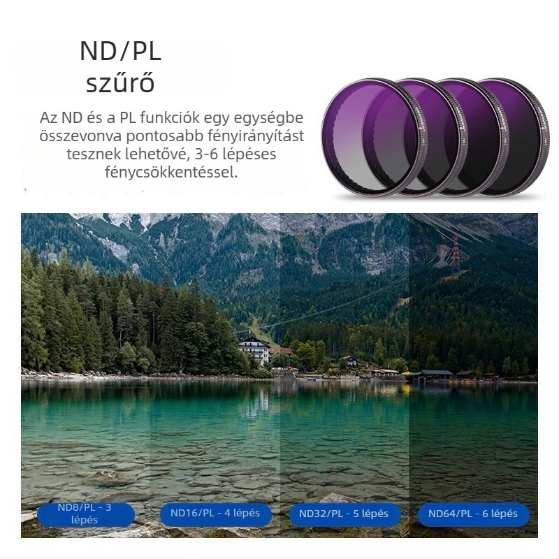 DJI Action 5 Pro/6/4 szűrő készlet: CPL üvegfiltr, NDUV szűrő, gyorskioldó mágneses lencsevédő
