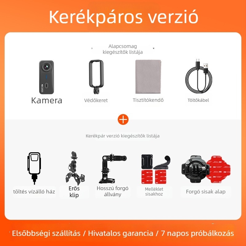 Mountain Dog G10 akciókamera sportokra és motorkerékpárra, vízálló, vlog-kompatibilis, 16 MP, TF-kártya, 2 órás üzemidő