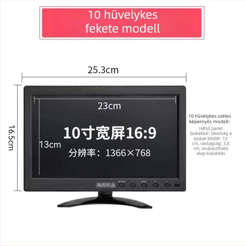 12HS LCD számítógépes monitor — felbontás 1280x800, LCD kijelző, csomagolási lehetőségek 1–4