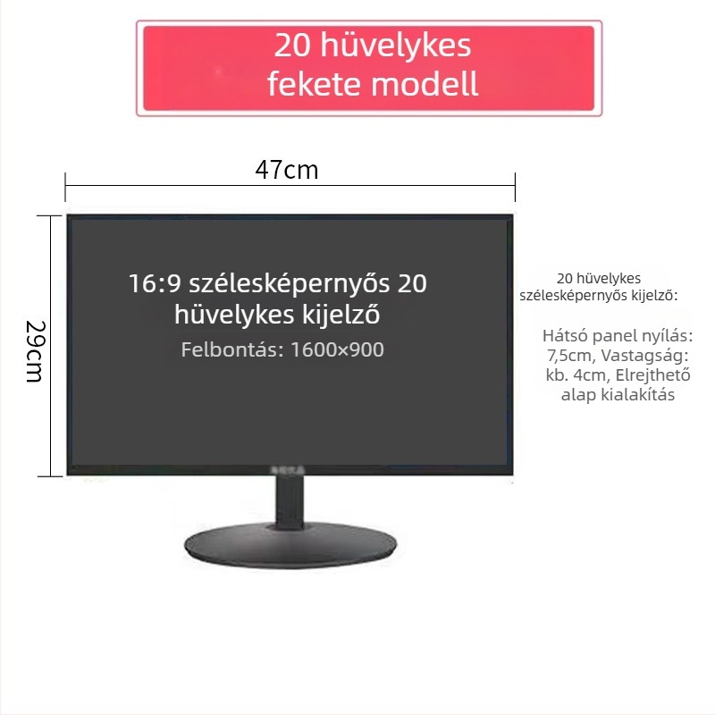12HS LCD számítógépes monitor — felbontás 1280x800, LCD kijelző, csomagolási lehetőségek 1–4