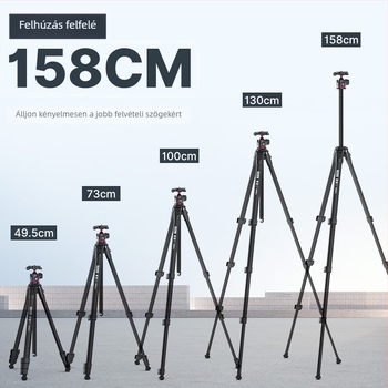 Állvány gömbfejjel, univerzális modell fényképezőgép/DSLR és mobiltelefonhoz