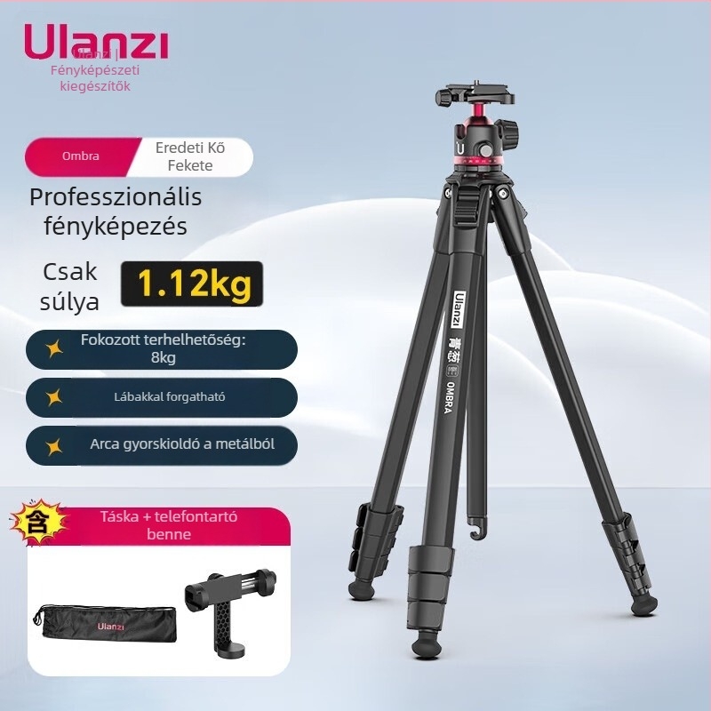 Állvány gömbfejjel, univerzális modell fényképezőgép/DSLR és mobiltelefonhoz