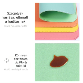 Bőr kétoldalas egérpad, modell SA52801, vízálló asztali párna, logóval ellátva