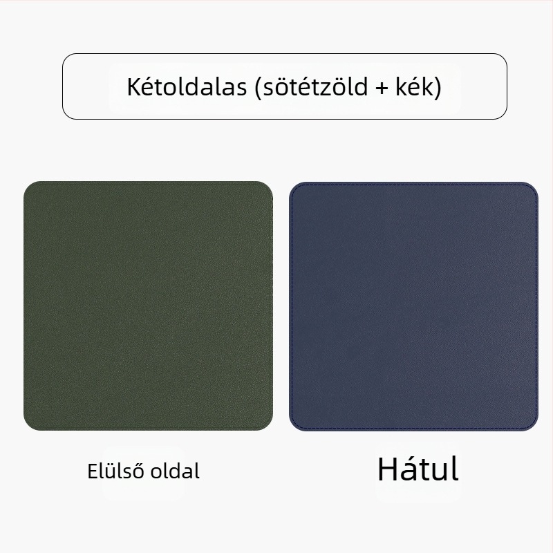 Bőr kétoldalas egérpad, modell SA52801, vízálló asztali párna, logóval ellátva