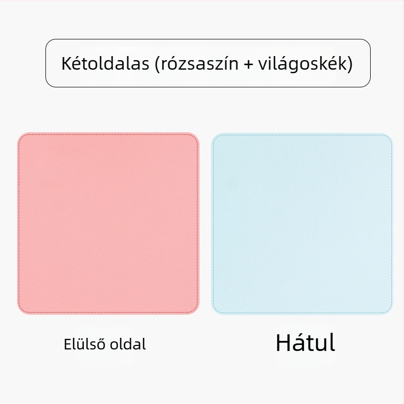 Bőr kétoldalas egérpad, modell SA52801, vízálló asztali párna, logóval ellátva
