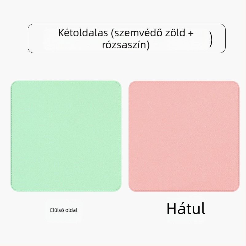 Bőr kétoldalas egérpad, modell SA52801, vízálló asztali párna, logóval ellátva