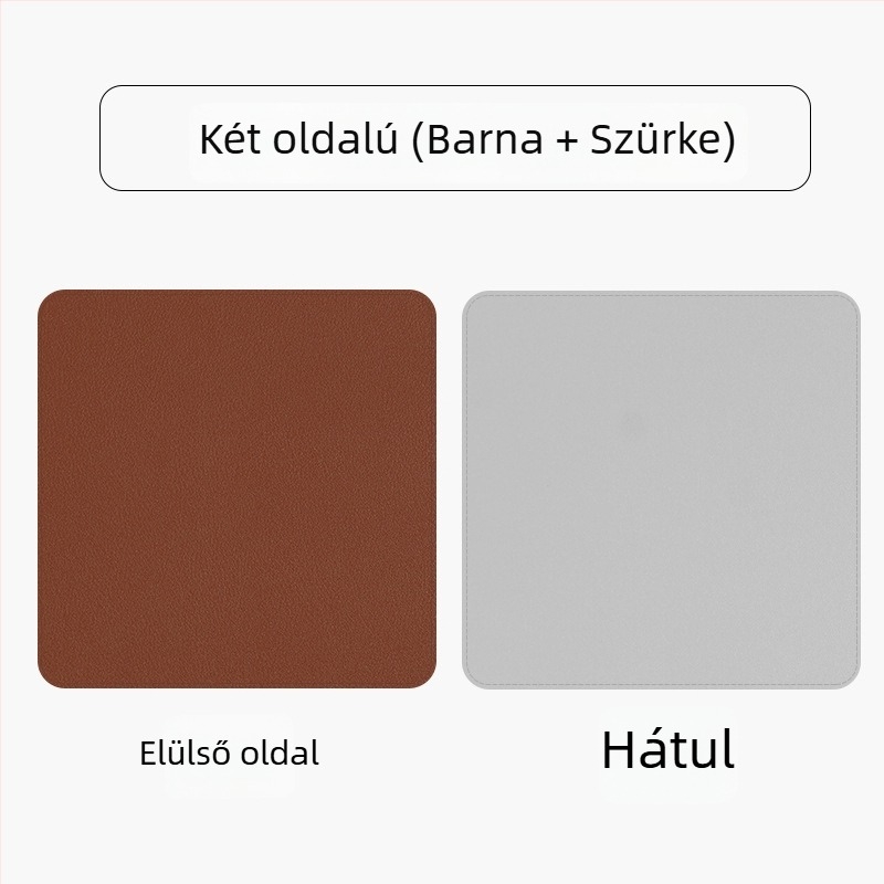 Bőr kétoldalas egérpad, modell SA52801, vízálló asztali párna, logóval ellátva