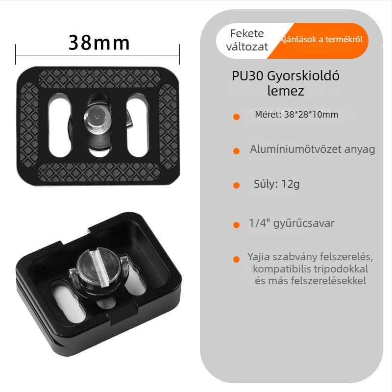 Univerzális SLR kamera gyorskioldó lemez – alumíniumötvözet, Pu board sorozat, teher 2–5 kg