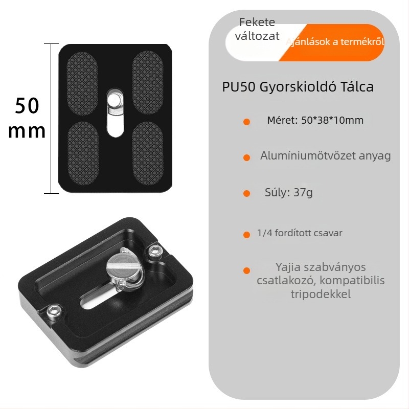 Univerzális SLR kamera gyorskioldó lemez – alumíniumötvözet, Pu board sorozat, teher 2–5 kg