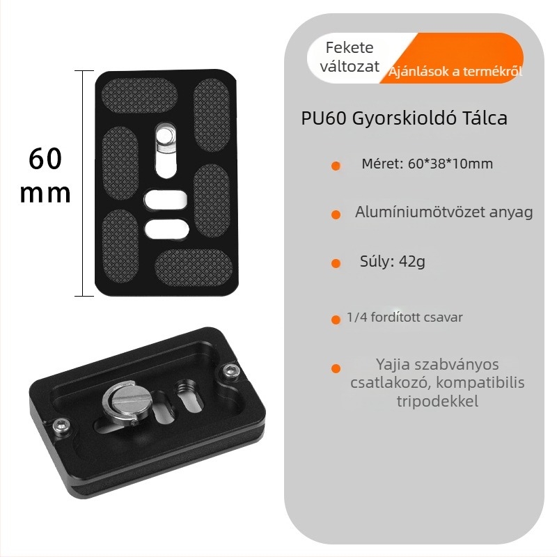 Univerzális SLR kamera gyorskioldó lemez – alumíniumötvözet, Pu board sorozat, teher 2–5 kg