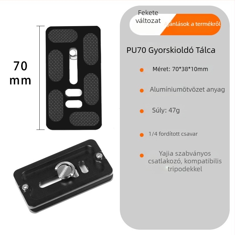 Univerzális SLR kamera gyorskioldó lemez – alumíniumötvözet, Pu board sorozat, teher 2–5 kg