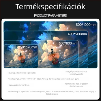 Nagy méretű egérpad játékhoz és irodába, 800×400 mm vagy 900×400 mm, természetes gumi, egyoldalas, csúszásmentes felület, animációs/játék stílusú asztali matrac