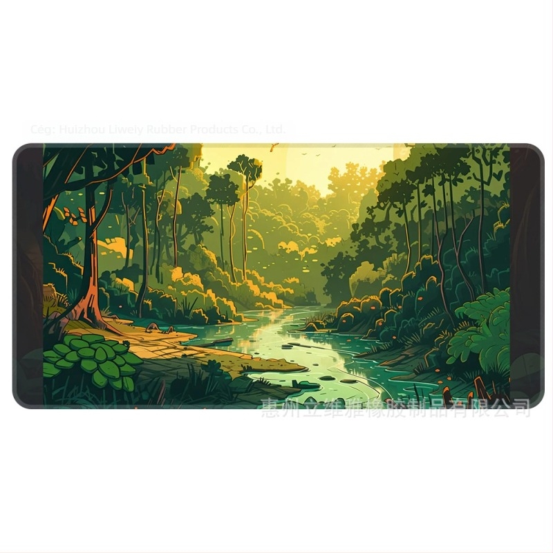 Nagy méretű egérpad játékhoz és irodába, 800×400 mm vagy 900×400 mm, természetes gumi, egyoldalas, csúszásmentes felület, animációs/játék stílusú asztali matrac