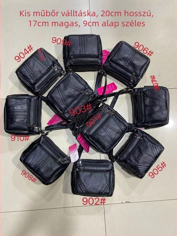 Női PU oldaltáska — vízszintes négyszög alak, cipzáras záródás, poliészter bélés, belső zsebek: cipzáras zseb, telefonzseb, személyi igazolvány zseb, kamera zseb