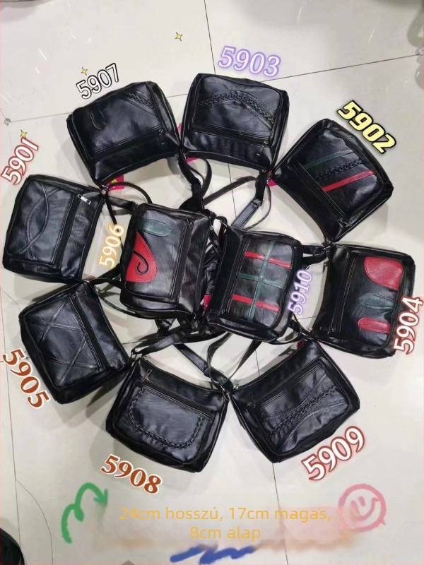 Női PU oldaltáska — vízszintes négyszög alak, cipzáras záródás, poliészter bélés, belső zsebek: cipzáras zseb, telefonzseb, személyi igazolvány zseb, kamera zseb