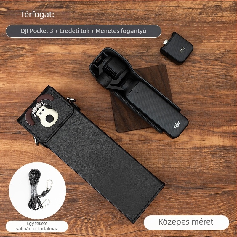 Osmo Pocket 3 kamera tároló táska – műbőr külső, vászon bélés, keresztpántos, uniszex