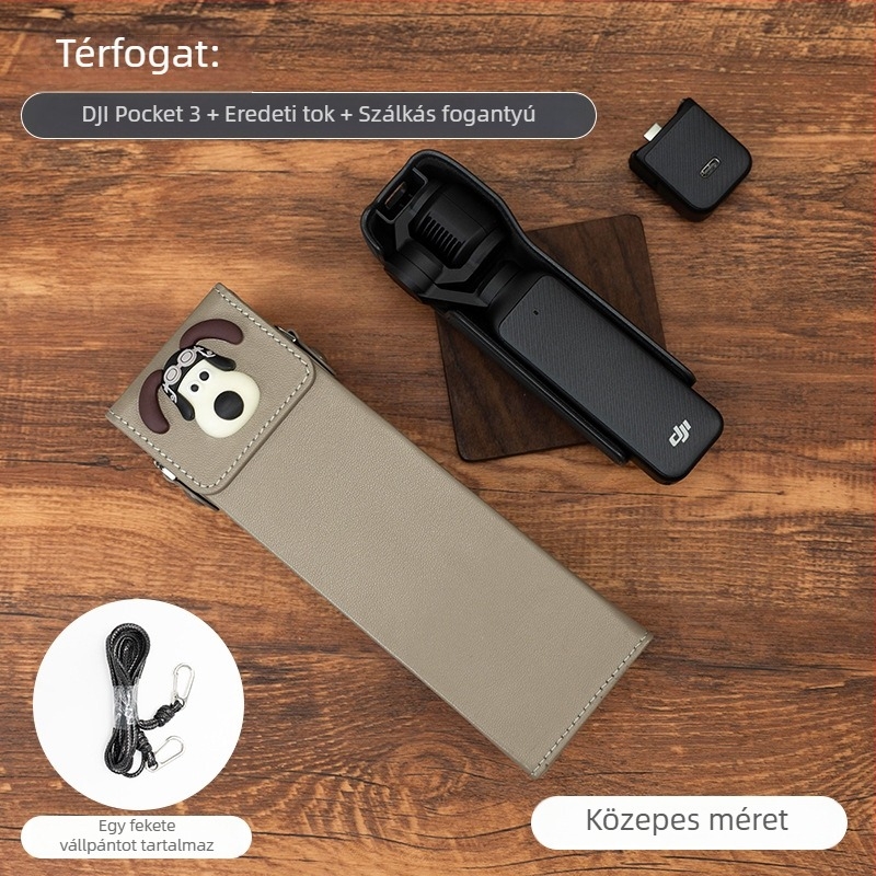 Osmo Pocket 3 kamera tároló táska – műbőr külső, vászon bélés, keresztpántos, uniszex