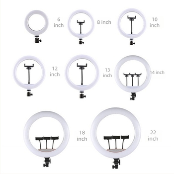 Gyűrűs fény élő közvetítéshez és fotózáshoz (36W, 12V, 2500-9900K, A-45 modell, távirányító)