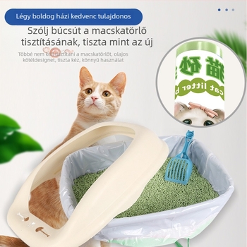 Macskaalom zacskó kötős zsinórral és fogantyúval, vastított HDPE, gördülő kivitel