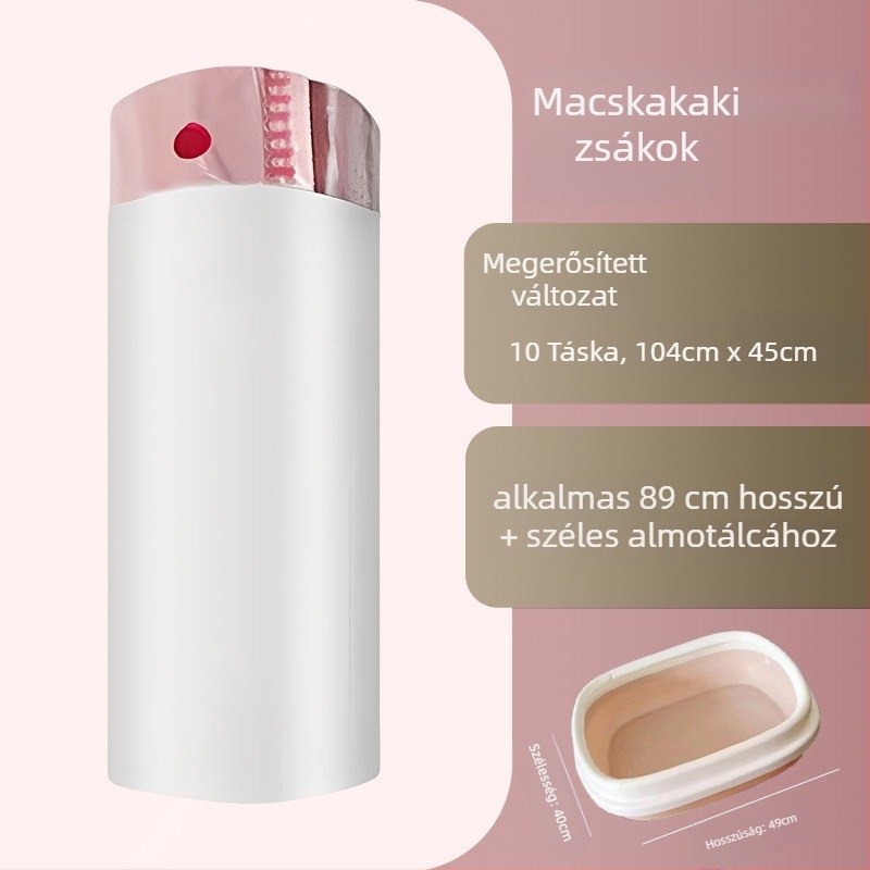 Macskaalom zacskó kötős zsinórral és fogantyúval, vastított HDPE, gördülő kivitel