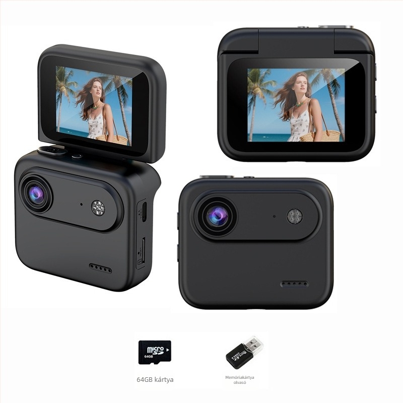 Y360 sportkamera forgatható kijelzővel, 4K videó, képstabilizáció, 143° széles látószög, 2,0 hüvelykes LCD