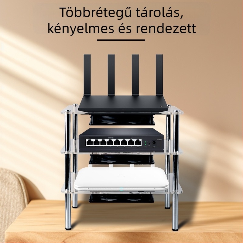 Routerhez és modemhez való hűtőalap | ABS anyag | 2 hőcső | 2 USB port | levegőalapú hűtés | csendes kialakítás