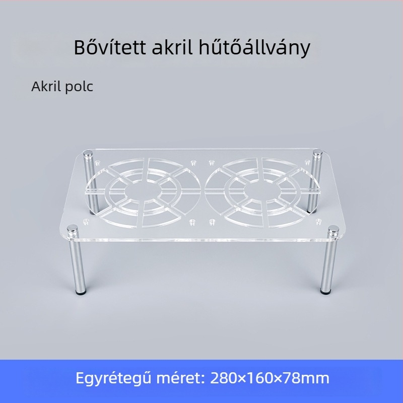 Routerhez és modemhez való hűtőalap | ABS anyag | 2 hőcső | 2 USB port | levegőalapú hűtés | csendes kialakítás