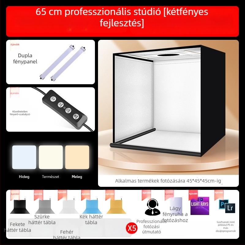 Fiber anyagú mini fotóstúdió — Beautiful Era márka, Photo Studio modell, 2024-ben bevezetve, gyártási terület 70